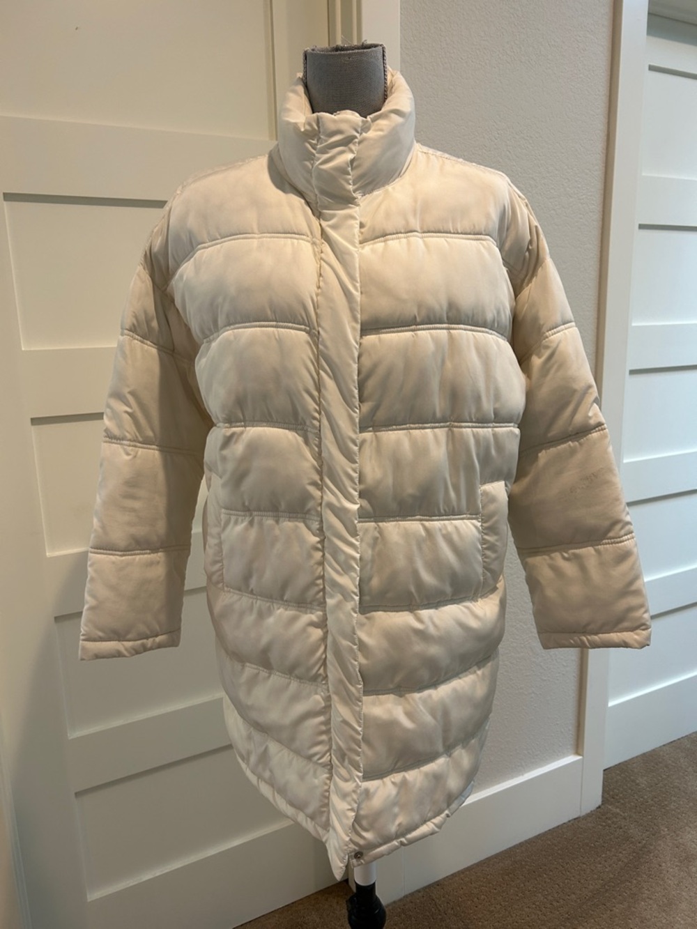 Thread & Supply Cream Quilted Puffer Coat
